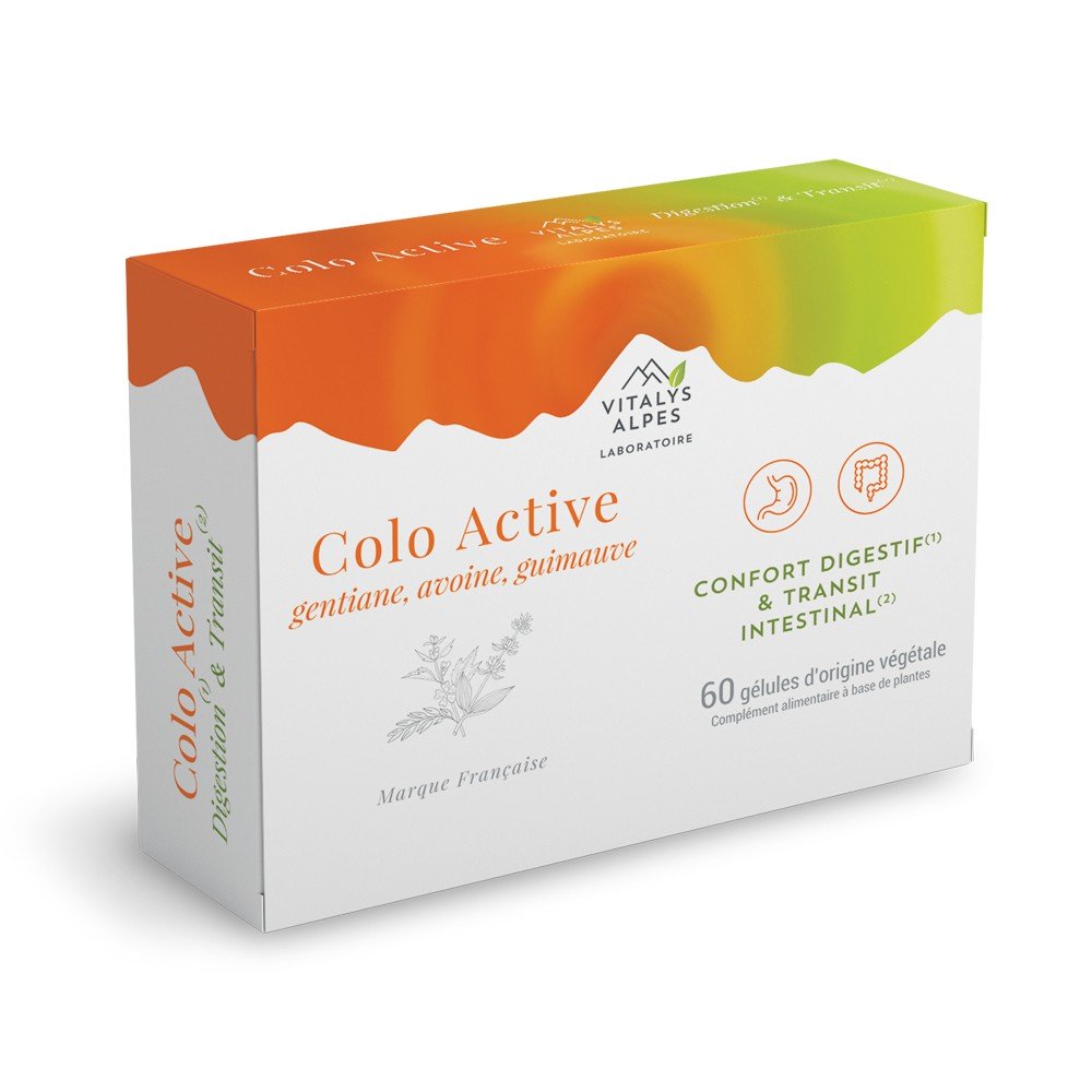 60 gélules en  complément alimentaire Colo Active contre la mauvaise digestion et les problèmes de transit