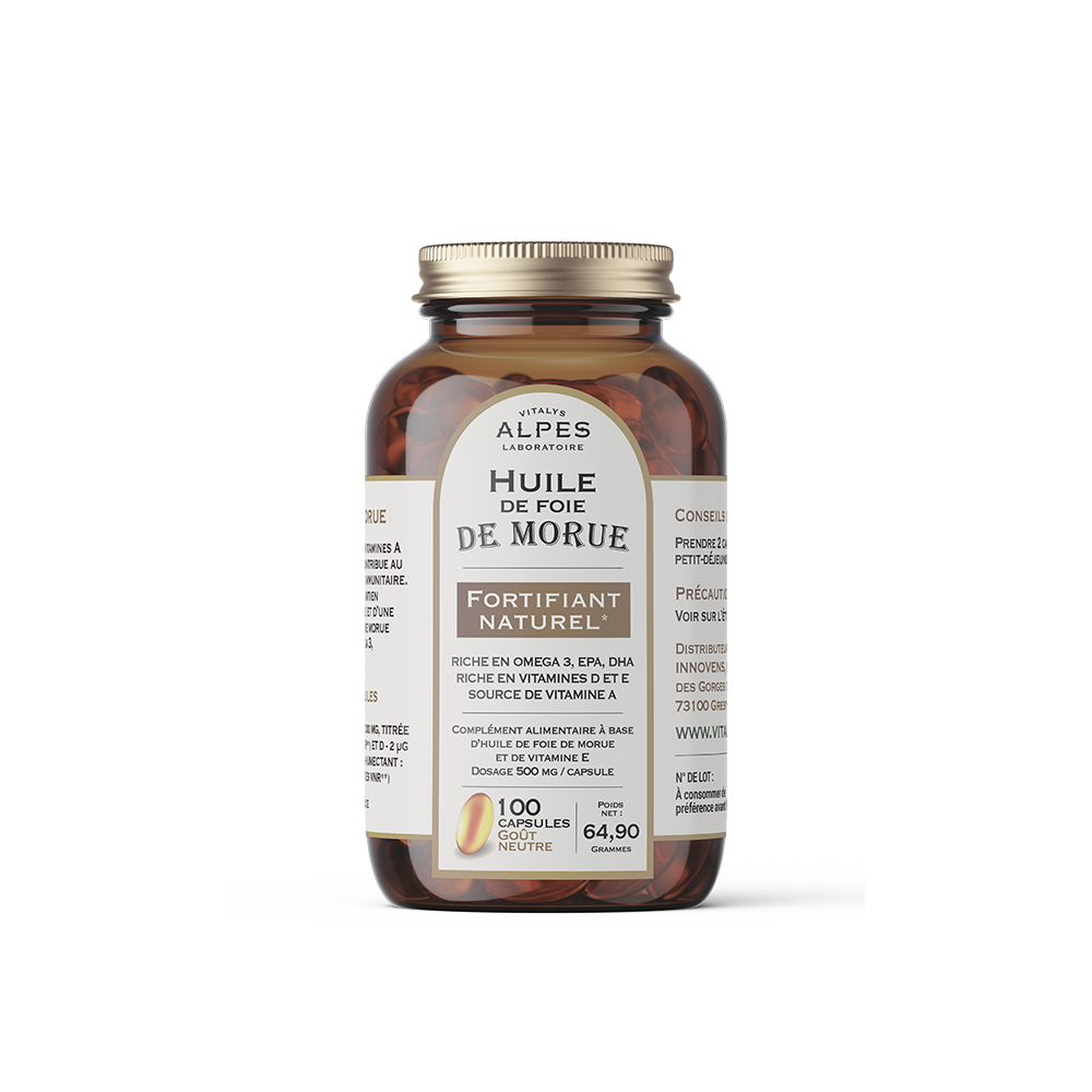 Complément alimentaire huile de foie de morue pour les défenses immunitaires