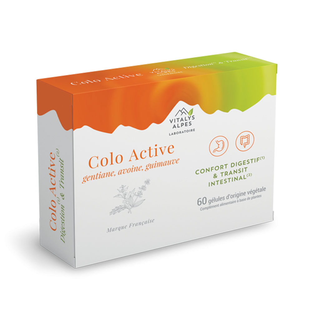 60 gélules en  complément alimentaire Colo Active contre la mauvaise digestion et les problèmes de transit