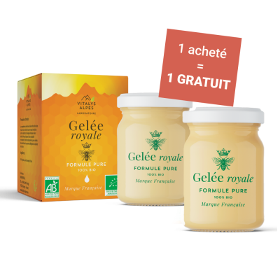 gelée royale bio fraiche en pot de 25gr vitalys alpes