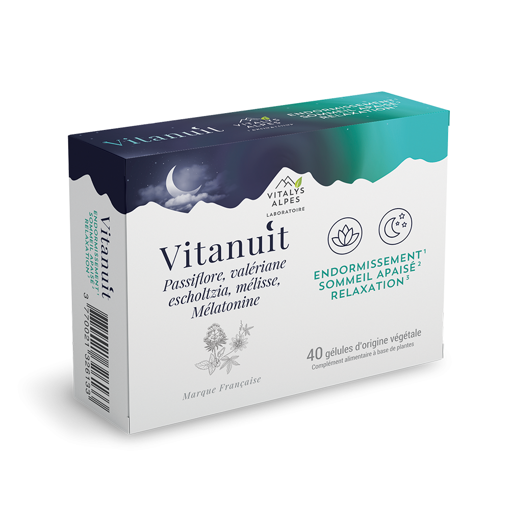 Complément alimentaire Vitanuit à base de mélatonine pour le confort du sommeil