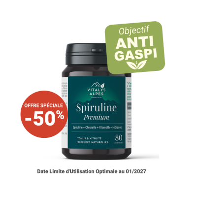 Complément alimentaire Spiruline Premium pour aider à lutter contre la fatigue